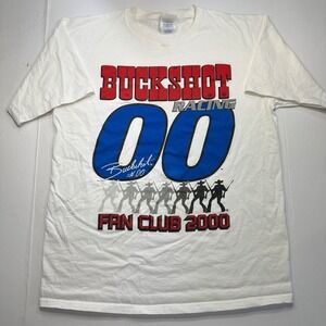 Vintage Buckshot Jones‎ Shirt Adult XL White Nascar Racing Buckshot Fan Club